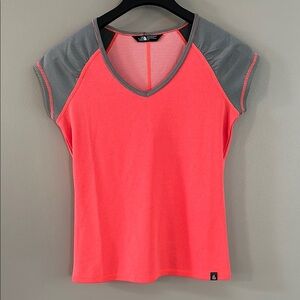The North Face Peach and Gray Fitted Short Sleeve Tee